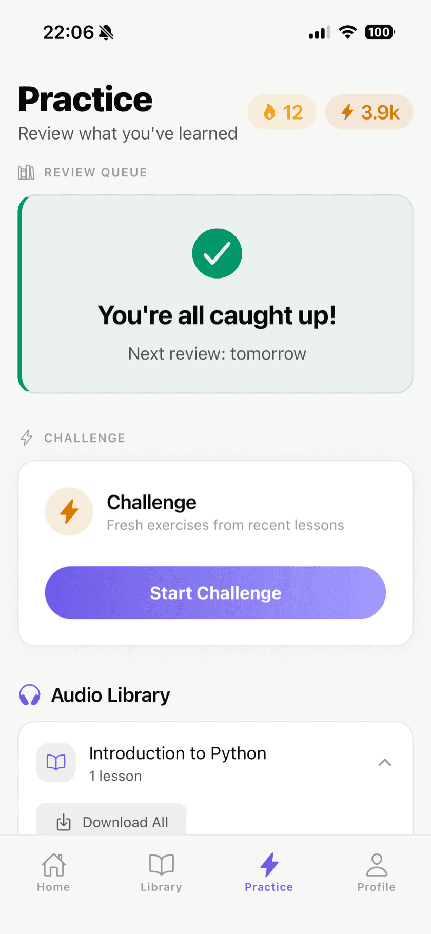 Audio for hands-free review